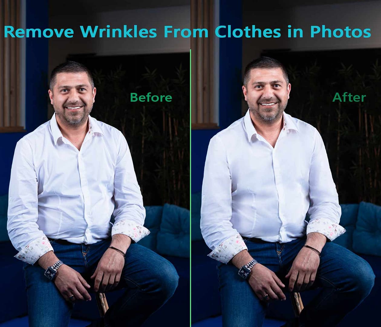 Remove wrinkles from clothes in photos