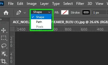  shape option in Photoshop